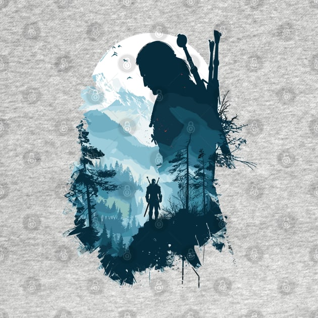 Mystic Warrior's Quest - Fantasy Silhouette Art by WEARWORLD